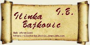 Ilinka Bajković vizit kartica